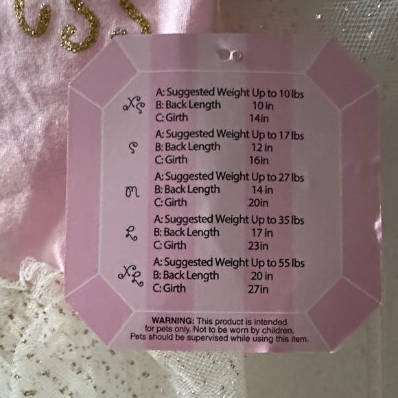 Pink and Gold 'Hello Princess' Fur baby/dog Dresses bundle of 2 - Picture 4 of 4